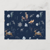 Koud buiten Winter Bloemen Herten Baby shower Boek Informatiekaartje (Achterkant)