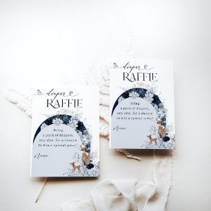 Koud buiten Winter Bloemen Herten Baby shower Luie Informatiekaartje