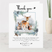 Koud Buiten Winter Bos Dieren Dank u Bedankkaart (Voorkant)