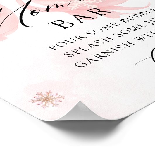 Koud Buiten Winter Bow Baby shower Mom-osa Bar Poster (Hoek)