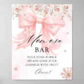 Koud Buiten Winter Bow Baby shower Mom-osa Bar Poster (Voorkant)