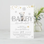 Koud Buiten Winter Geslachtsneutraal Baby shower Kaart (Staand voorkant)