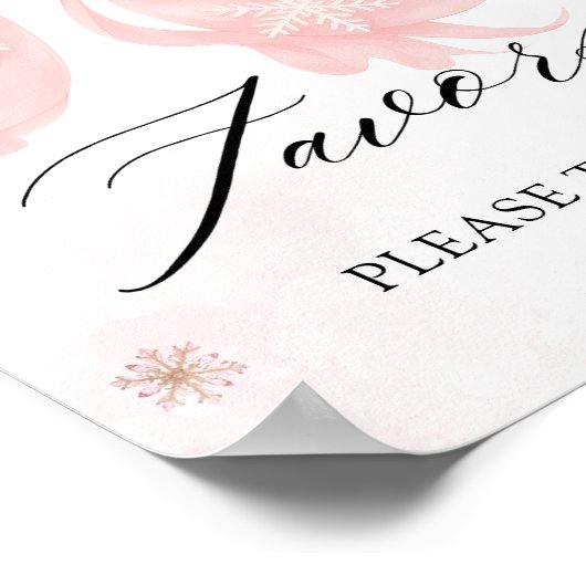 Koud Buiten Winter Roze Boog Baby shower Favoriete Poster (Hoek)