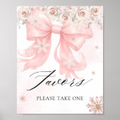 Koud Buiten Winter Roze Boog Baby shower Favoriete Poster (Voorkant)
