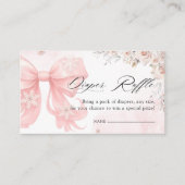 Koud Buiten Winter Roze Bow Luier Raffle Informatiekaartje (Voorkant)