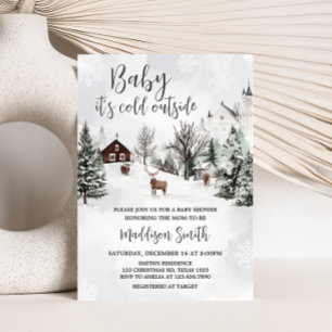 Koud Buiten Winter Wonderland Baby shower Kaart