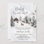 Koud Buiten Winter Wonderland Baby shower Kaart (Voorkant)
