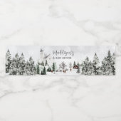 Koud Buiten Winter Wonderland Baby shower Waterfles Etiket (Enkel label)