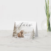 Koud buiten winterbos neutraal Baby shower Bedankkaart (Voorkant)