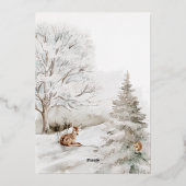 Koud buiten winterbos neutraal Baby shower Folie Uitnodiging (Achterkant)