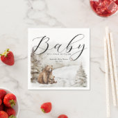 Koud buiten winterbos neutraal Baby shower Servet (Insitu)