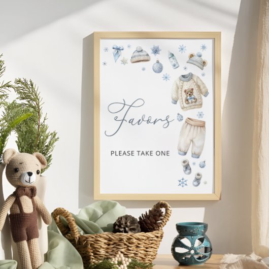 Koud Buiten Winterkleding Baby shower Favors Poster