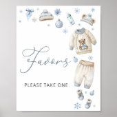 Koud Buiten Winterkleding Baby shower Favors Poster (Voorkant)