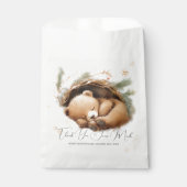 Koud Buiten Woodland Beer Winter Baby shower Bedankzakje (Voorkant)