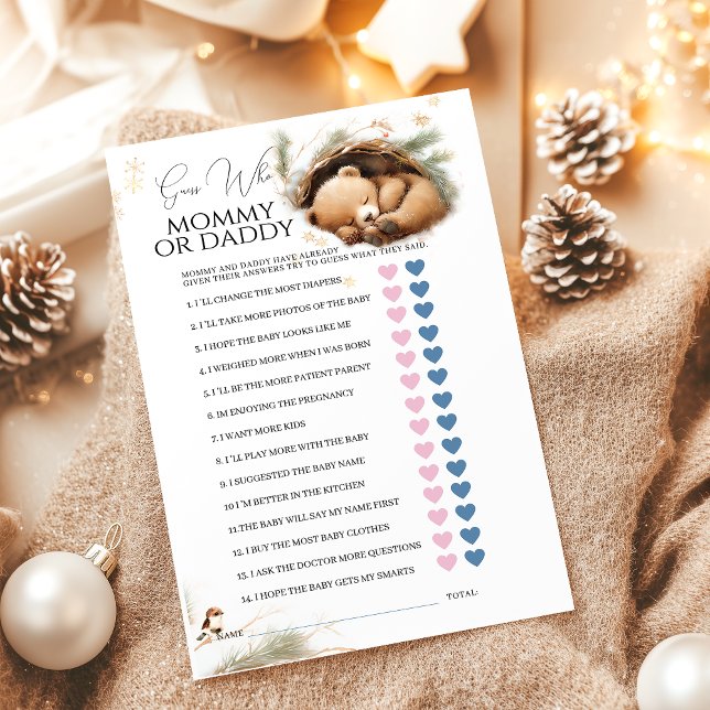 Koud Buiten Woodland Beer Winter Baby shower Game (Creator heeft geüpload)