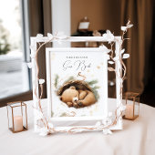 Koud Buiten Woodland Beer Winter Baby shower Poster