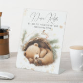 Koud Buiten Woodland Beer Winter Baby shower Reclamebord Met Voetstuk (Insitu)