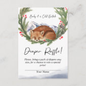 Koud Buiten Woodland Fox Winter Luier Raffle Informatiekaartje (Voorkant)