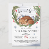 Koud buiten Woodland Fox Winter Sip en See Kaart (Voorkant)