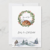 Koud buiten Woodland Fox Winter Sip en See Kaart (Achterkant)