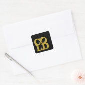 Koud - Goud op Zwart Vierkante Sticker (Envelop)