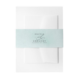 Koud groen - Sage Dusty Blue Waterverf Texture Uitnodigingen Wikkel