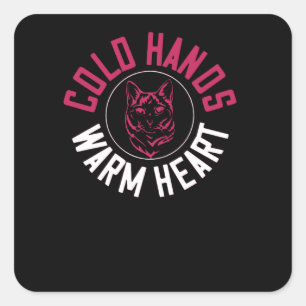 Koud Hands Warm Heart Vierkante Sticker