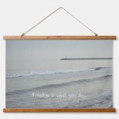 Koud kalm zee op een winterdag hangend wandkleed (Voorkant)
