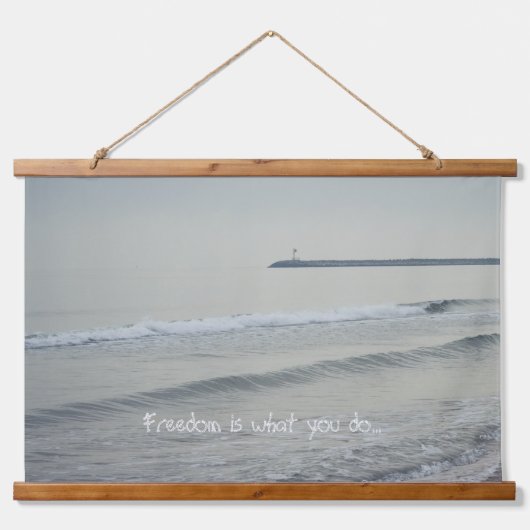 Koud kalm zee op een winterdag hangend wandkleed (Voorkant)