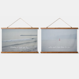 Koud kalm zee op een winterdag hangend wandkleed