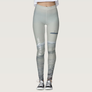 Koud kalm zee op een winterdag leggings