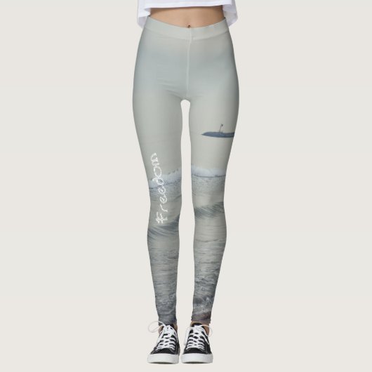 Koud kalm zee op een winterdag leggings (Voorkant)