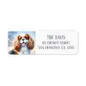 Koud landschap Waterverf Cavalier King Charles Etiket (Voorkant)