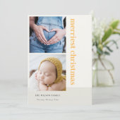 Koud minimumaantal 2 Foto Geel Kerst van Kerstmis Feestdagenkaart (Staand voorkant)