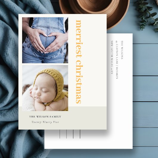 Koud minimumaantal 2 Foto Geel Kerst van Kerstmis Feestdagenkaart