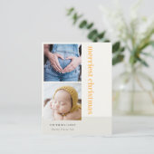 Koud minimumaantal 2 Foto Geel Kerst van Kerstmis Feestdagenkaart (Staand voorkant)