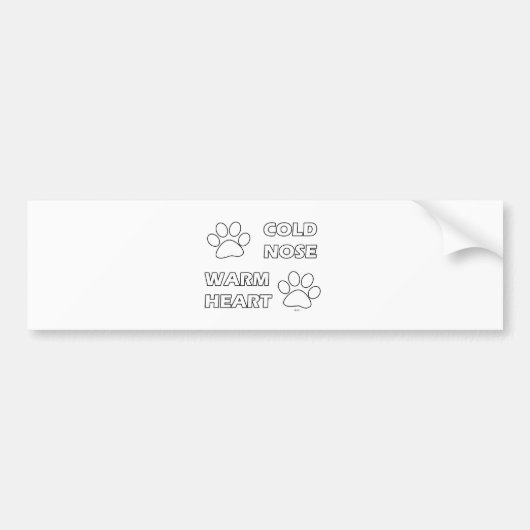 Koud Nose Warm Heart Bumpersticker (Voorkant)