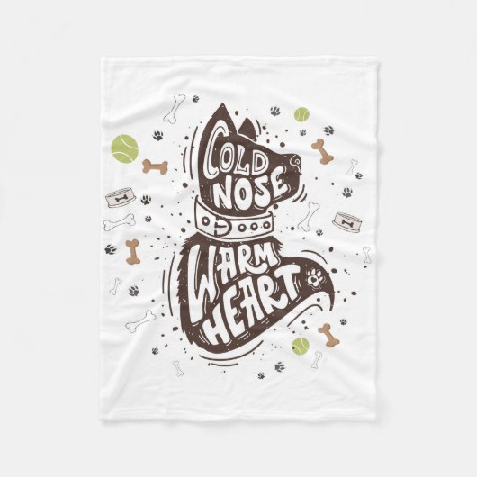 Koud Nose Warm Heart Fleece Deken (Voorkant)