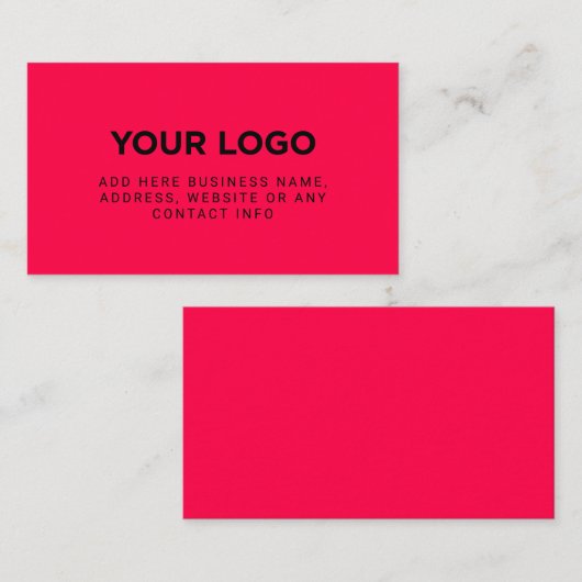 Koud Rood | Eenvoudige onderneming Logo Visitekaartje (Voorkant / Achterkant)