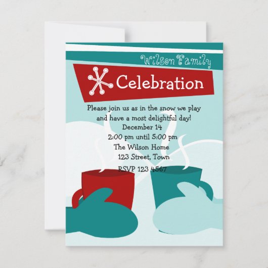 Koud sneeuwarm Mittens Kaart (Voorkant)