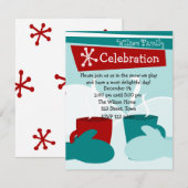 Koud sneeuwarm Mittens Kaart (Voorkant / Achterkant)