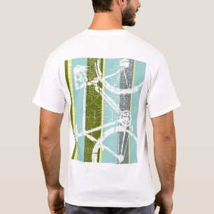 koud t-shirt van de fiets met verticale strepen
