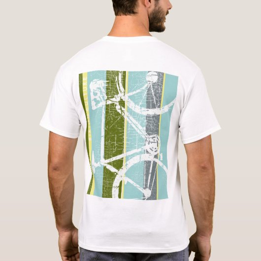 koud t-shirt van de fiets met verticale strepen (Achterkant)