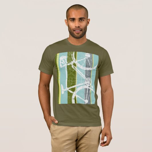 koud t-shirt van de fiets met verticale strepen (Voorkant volledig)