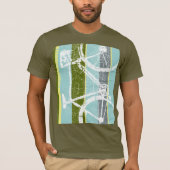 koud t-shirt van de fiets met verticale strepen (Voorkant)