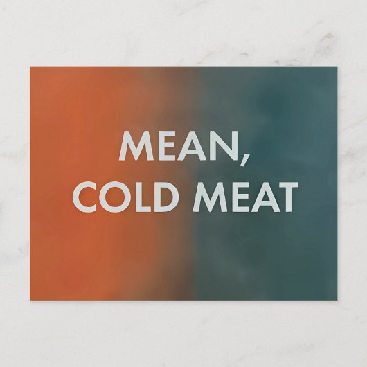 Koud vlees, alleen moorden in het gebouw briefkaart (Voorkant)