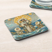 "Koud water, sterke gids" Hard plastic onderzetter (Linkerzijde)