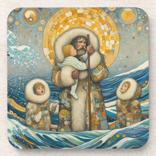 "Koud water, sterke gids" Hard plastic onderzetter (Voorkant)