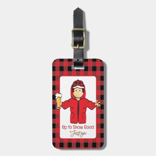 Koud weer Alaskan Funny Snow Gezegde voor hem Bagagelabel (Voorkant verticaal)