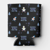 Koud weer Running Christmas Sneeuwman Blikjeskoeler (Voorkant)